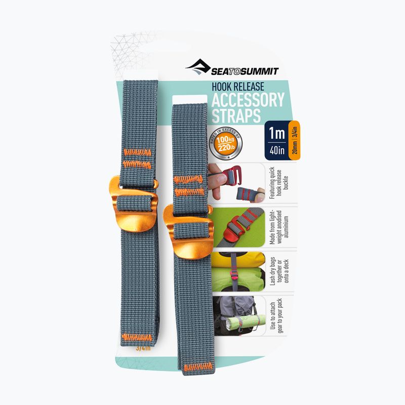 Diržai su kabliais Sea to Summit Hook Release Accessory Strap 1 m yellow 2