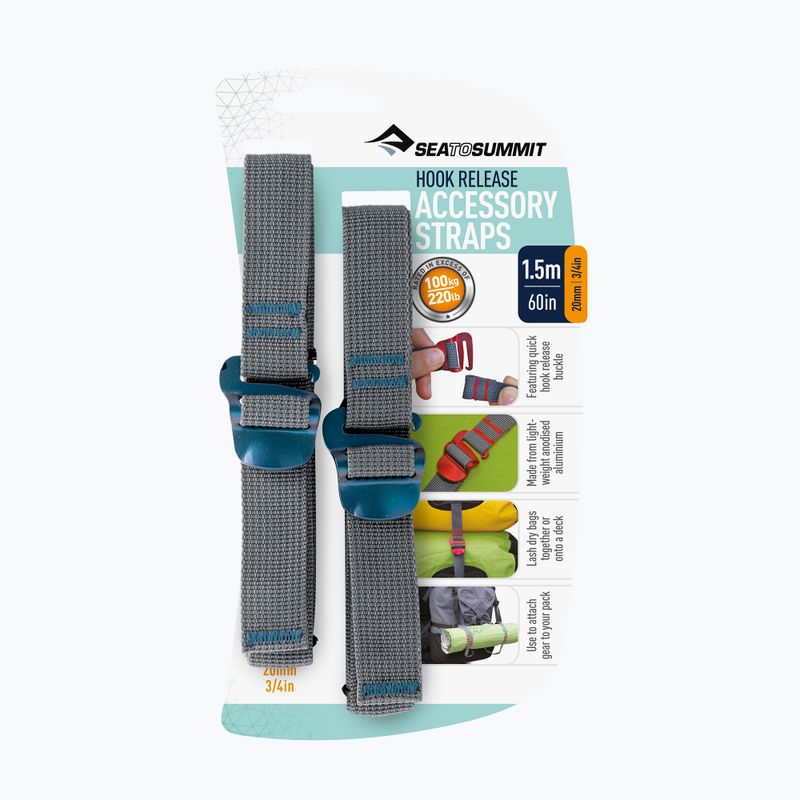 Diržai su kabliais Sea to Summit Hook Release Accessory Strap 1,5 m blue 2