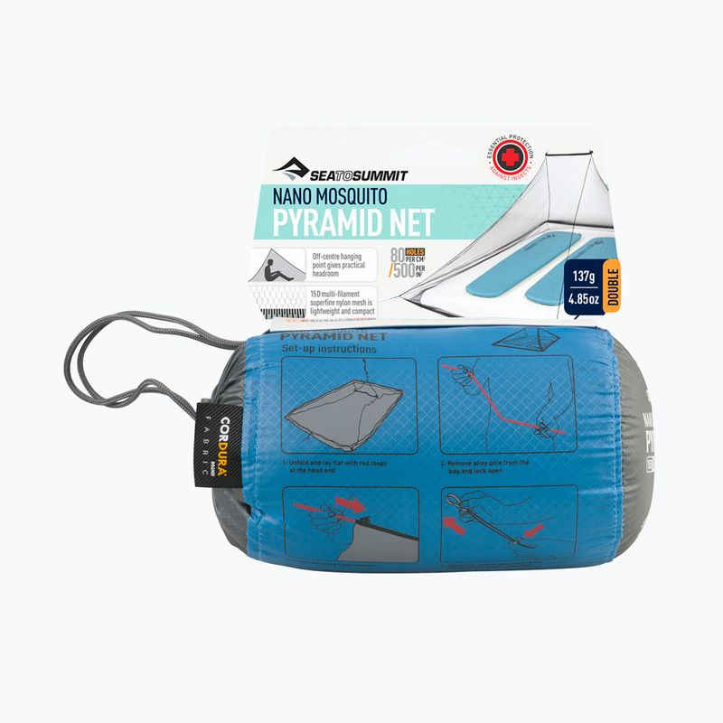 Tinklelių nuo uodų Sea To Summit Nano MosquiTo Pyramid Net Double grey 10