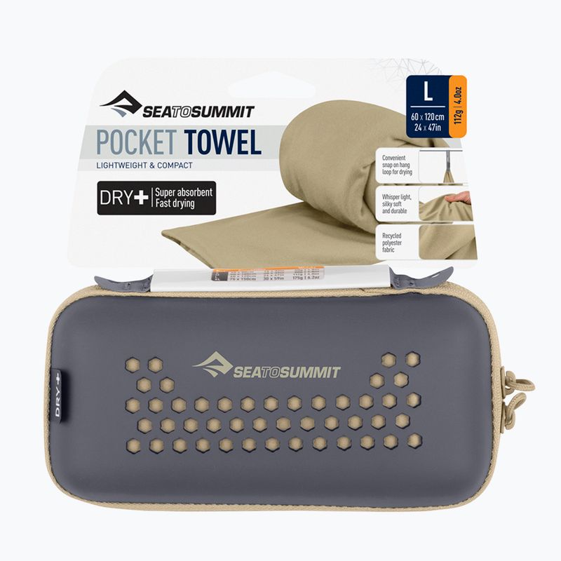 Greitai džiūstantis rankšluostis Sea to Summit Pocket Towel desert 3