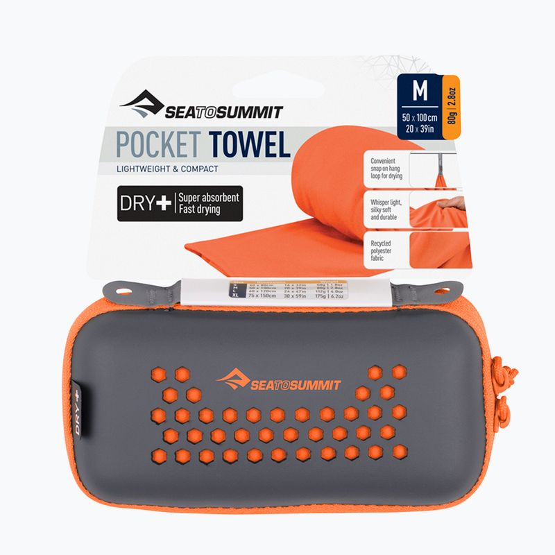 Greitai džiūstantis rankšluostis Sea to Summit Pocket Towel picante 6