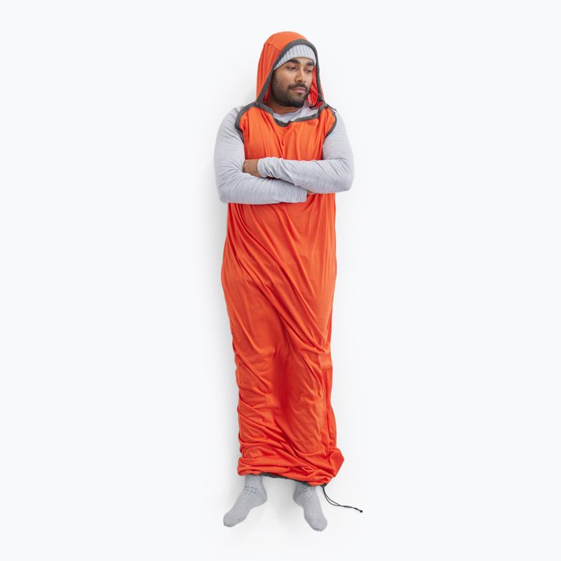 Miegmaišio pamušalas Sea to Summit Reactor Extreme Sleeping Bag Liner Mummy ST spicy orange/beluga 8