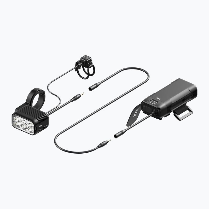 Priekinis dviračio žibintas Knog Blinder X 1800 + baterija 10000mAh juodas 2