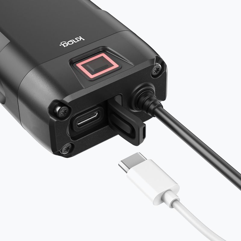 Priekinis dviračio žibintas Knog Blinder X 1800 + baterija 10000mAh juodas 6