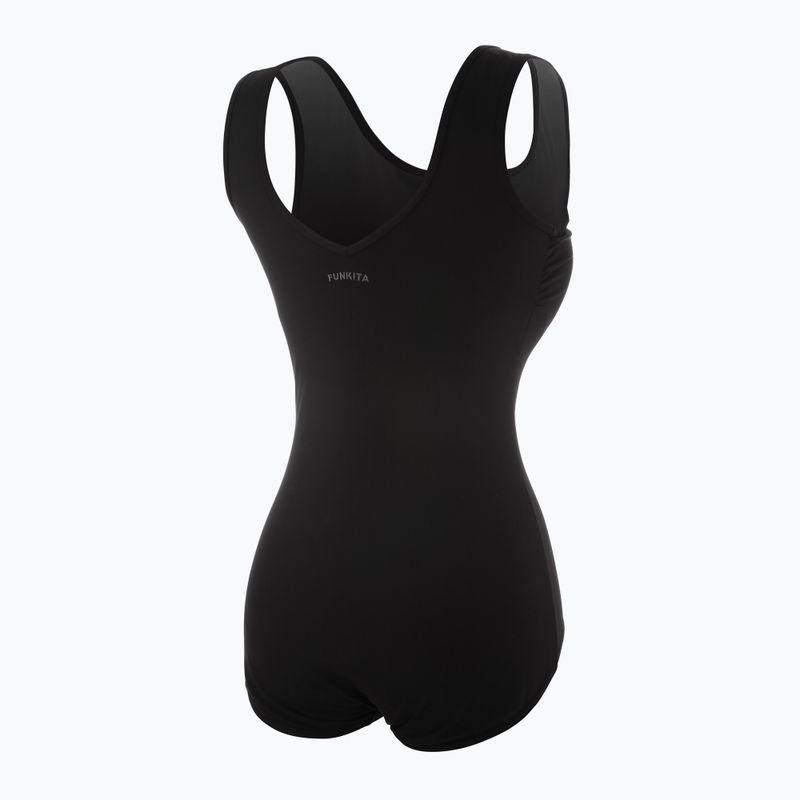 Moteriškas vientisas plaukimo kostiumėlis Funkita Zip Front One Piece still black 2