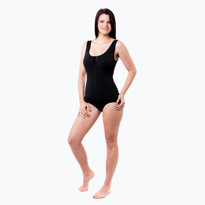Moteriškas vientisas plaukimo kostiumėlis Funkita Zip Front One Piece still black 4