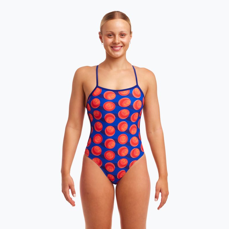 Funkita Twisted One Piece moteriškas maudymosi kostiumėlis blizgūs kamuoliukai 5