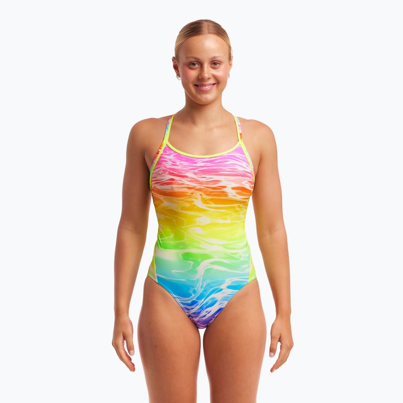 Moteriškas vientisas maudymosi kostiumėlis Funkita Diamond Back One Piece lake acid 5