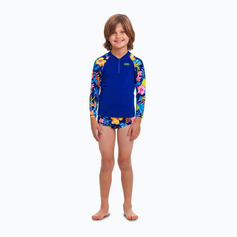 Vaikiški plaukimo marškinėliai Funky Trunks Zippy Rash Vest in bloom 2