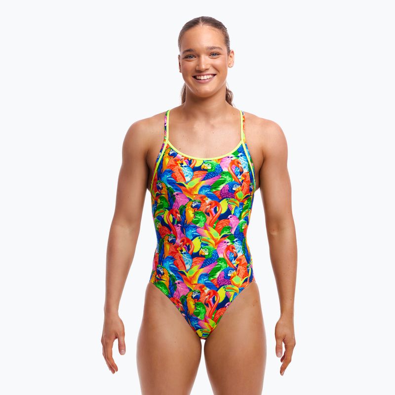 Moteriškas plaukimo vientisas kostiumas Funkita Diamond Back One Piece bright birds 2