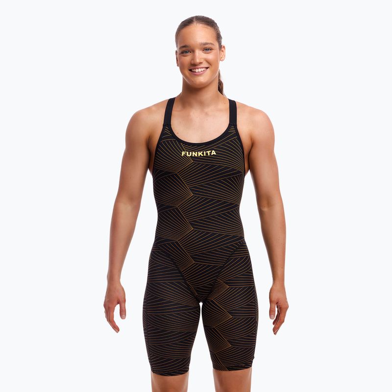 Moteriškas starto kostiumas Funkita Fast Legs One Piece gold weaver 2