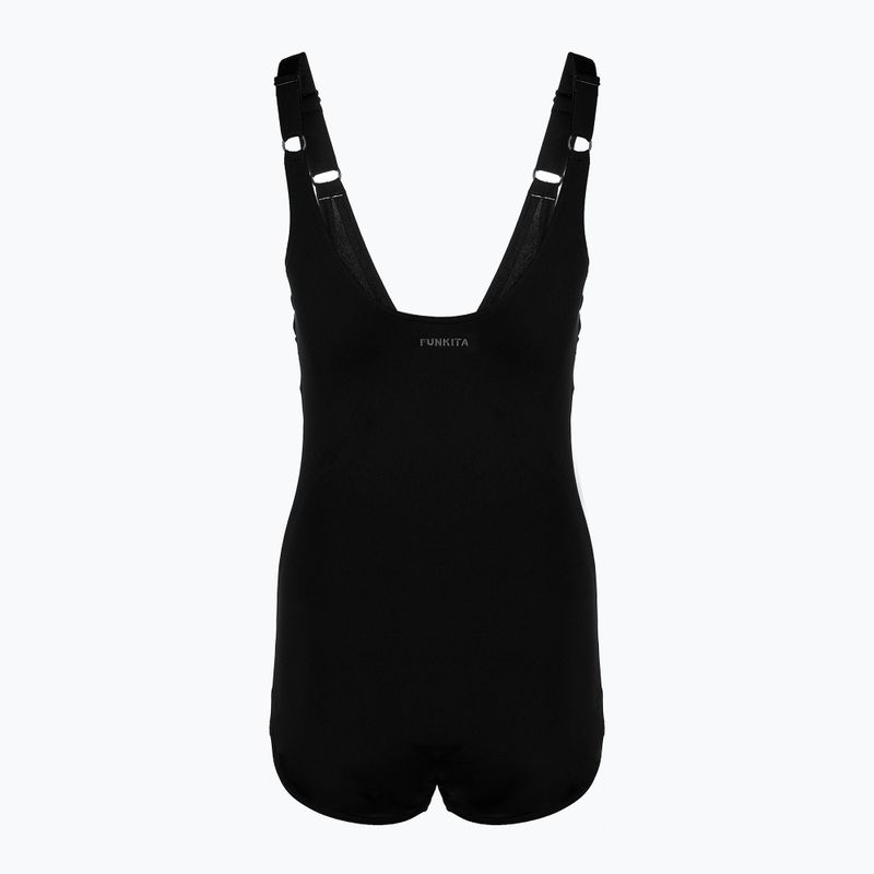 Moteriškas plaukimo vientisas kostiumas Funkita Scoop Neck One Piece still black 2