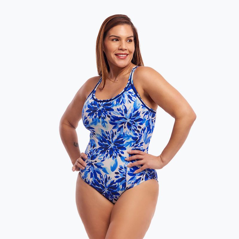 Moteriškas vientisas plaukimo kostiumas Funkita Locked In Lucy One Piece blossom blue