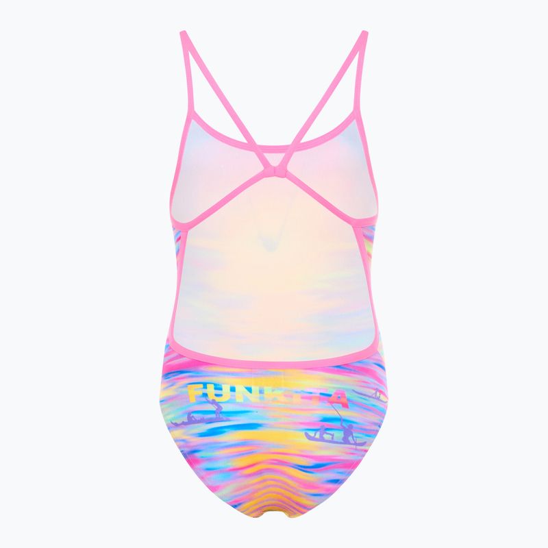 Vaikiškas vientisas plaukimo kostiumas Funkita Single Strap One Piece darkinjung sunset 2
