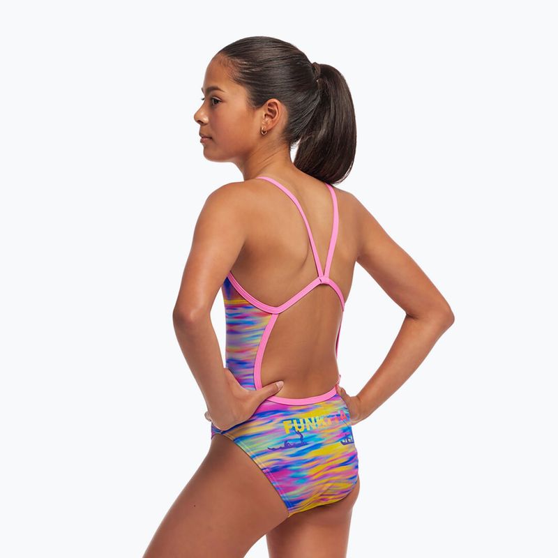 Vaikiškas vientisas plaukimo kostiumas Funkita Single Strap One Piece darkinjung sunset 2