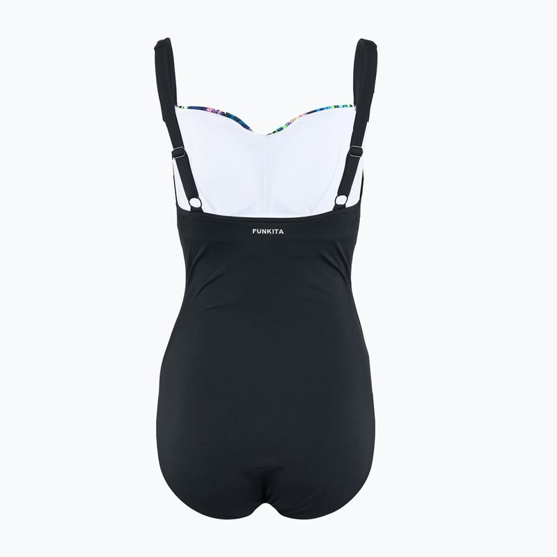 Moteriškas vientisas plaukimo kostiumas Funkita Ruched One Piece midnight meadow 2