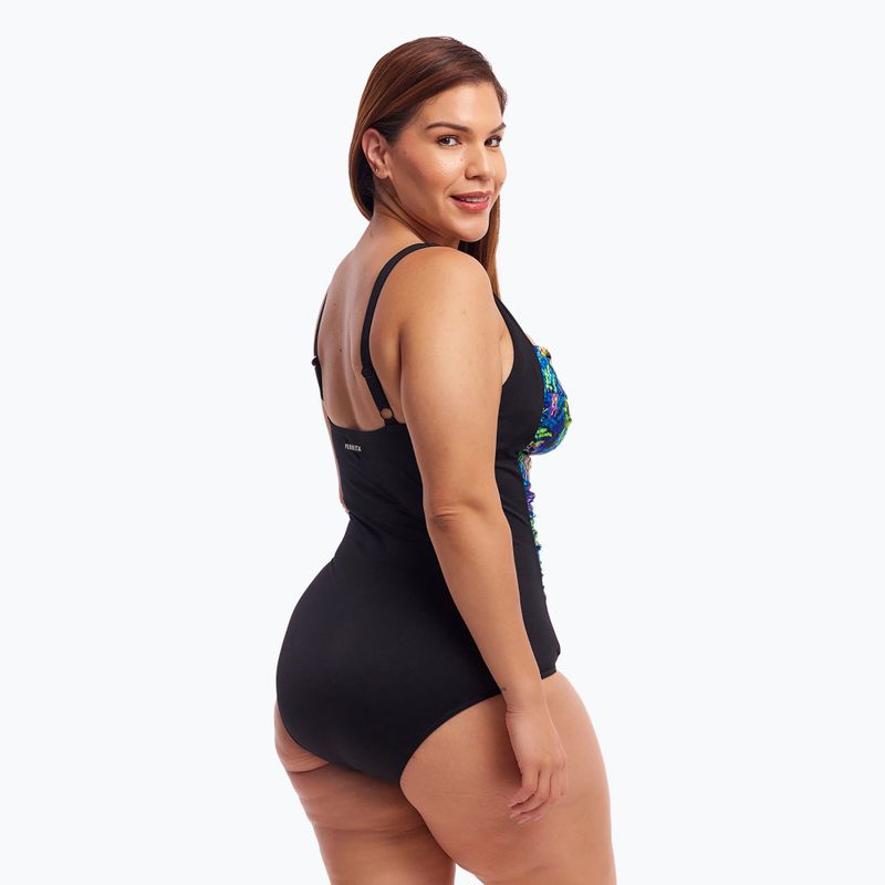 Moteriškas vientisas plaukimo kostiumas Funkita Ruched One Piece midnight meadow 6