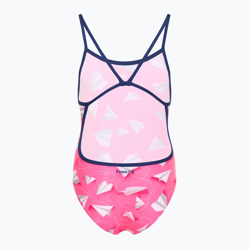 Vaikiškas vientisas plaukimo kostiumas Funkita Single Strap One Piece paper pink 2