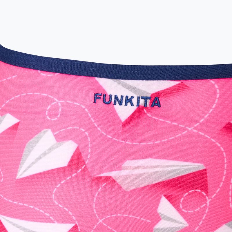 Vaikiškas vientisas plaukimo kostiumas Funkita Single Strap One Piece paper pink 3