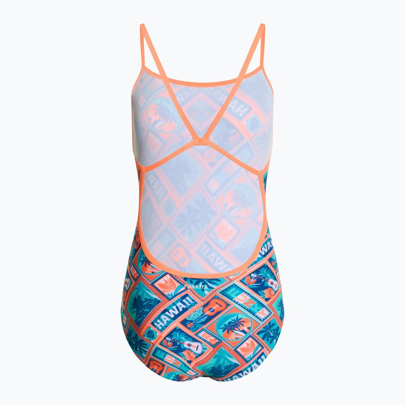 Moteriškas vientisas plaukimo kostiumas Funkita Single Strap One Piece tiki tango 2