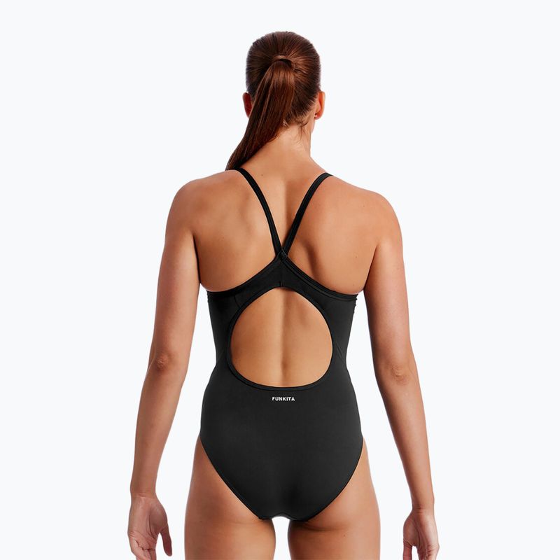 Moteriškas vientisas plaukimo kostiumas Funkita Diamond Back One Piece still black 2
