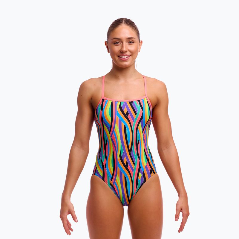 Moteriškas vientisas plaukimo kostiumas Funkita Single Strap One Piece curl curl 2
