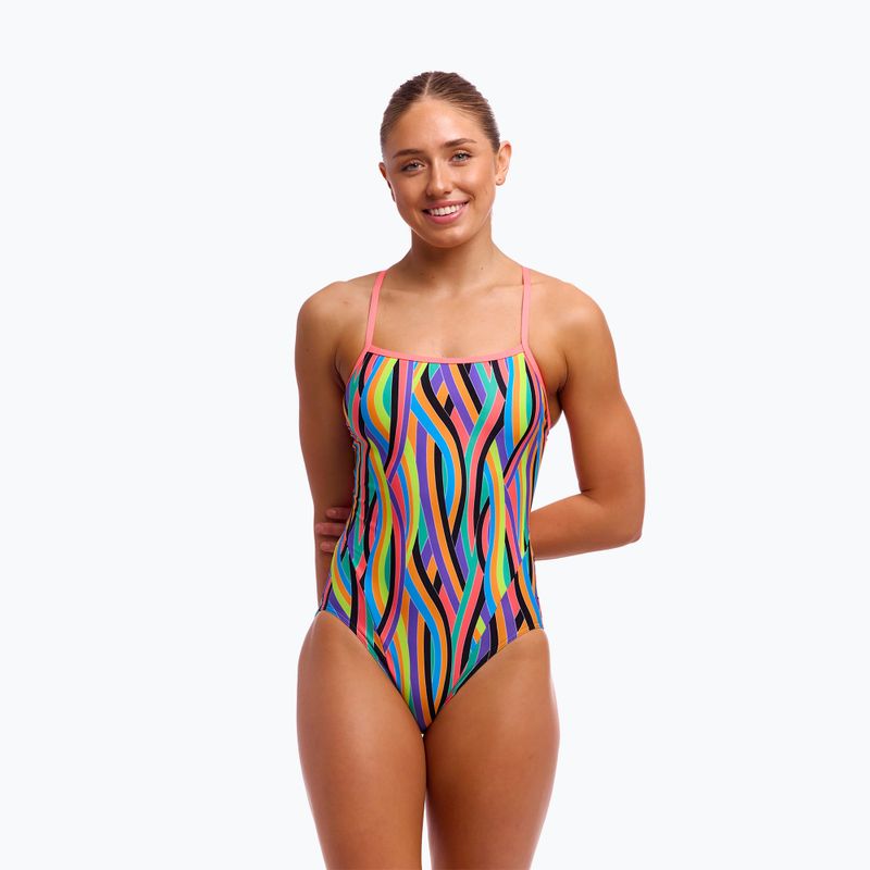 Moteriškas vientisas plaukimo kostiumas Funkita Single Strap One Piece curl curl 4