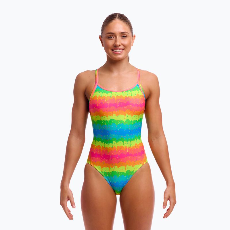 Moteriškas vientisas plaukimo kostiumas Funkita Diamond Back One Piece melting mayhem