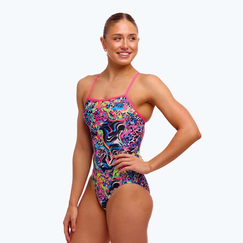 Moteriškas vientisas maudymosi kostiumėlis Funkita Single Strap One Piece lolly leopard 3