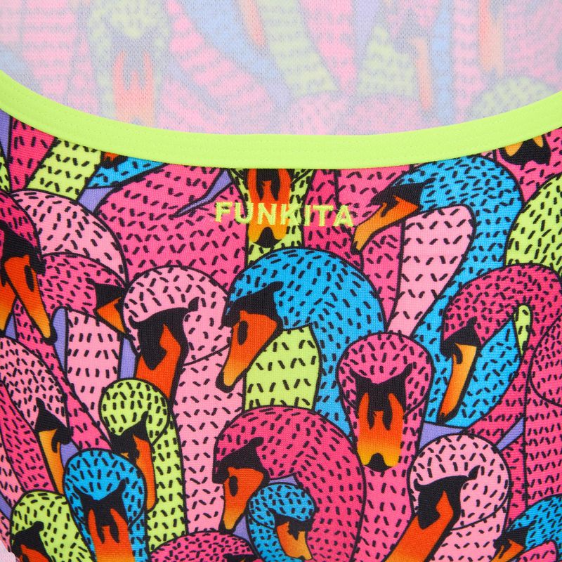 Vaikiškas vientisas maudymosi kostiumėlis Funkita Single Strap One Piece Swan City 3
