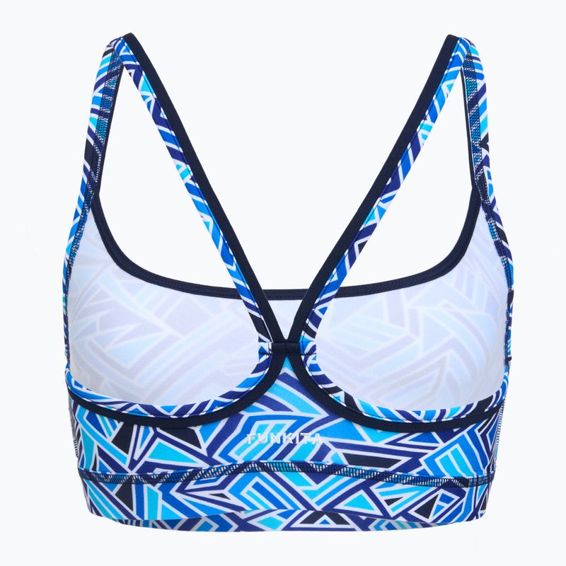 Maudymosi kostiumėlio viršus Funkita Sports Top blue bits 2