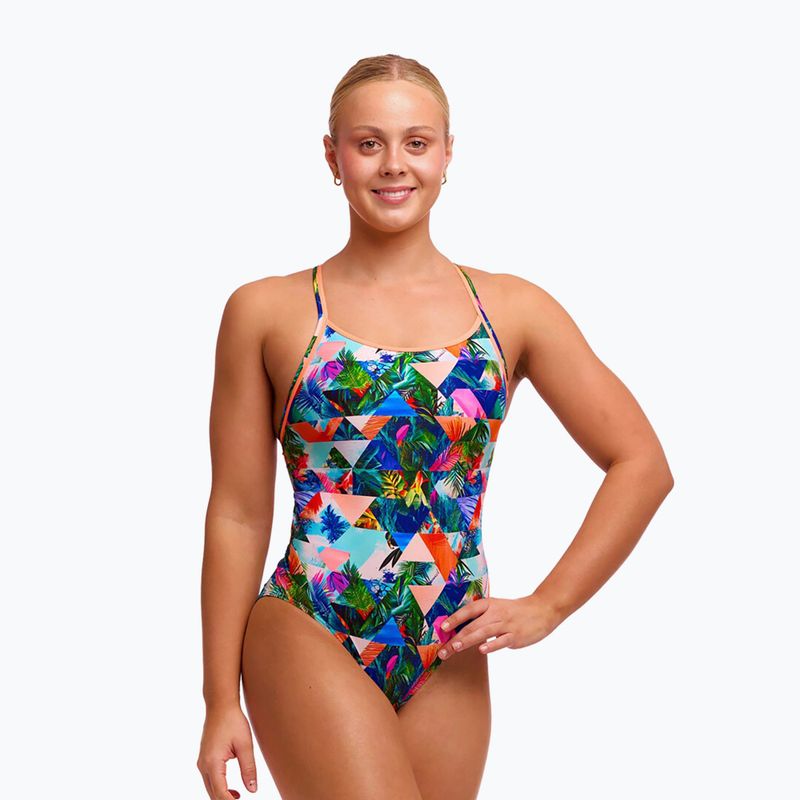 Moteriškas vientisas maudymosi kostiumėlis  Funkita Diamond Back One piece palm prism 2