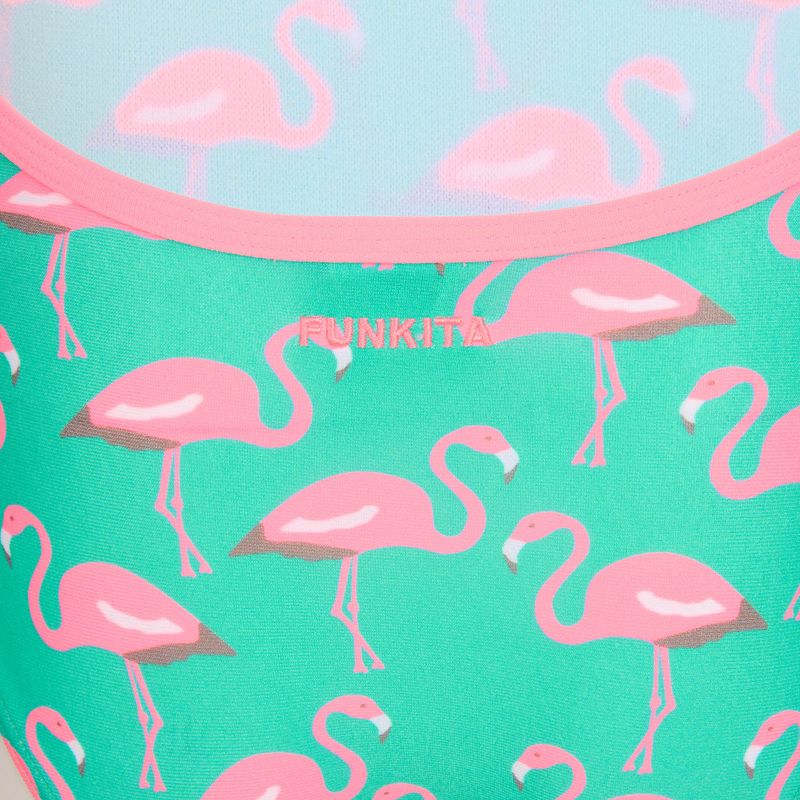 Vaikiškas vientisas maudymosi kostiumėlis Funkita Single Strap One Piece go flamingo! 3