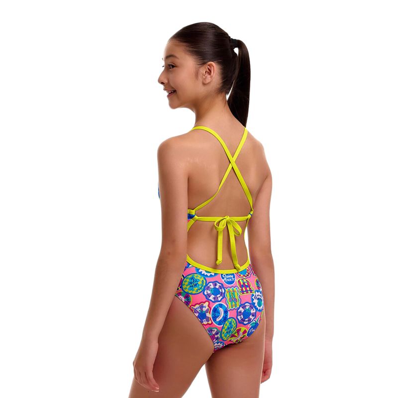 Vaikiškas vientisas maudymosi kostiumėlis Funkita Tie Me Tight One Piece zesty besty 3