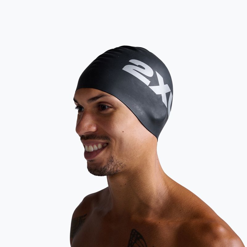 Plaukimo kepuraitė 2XU Silicone black/black 4