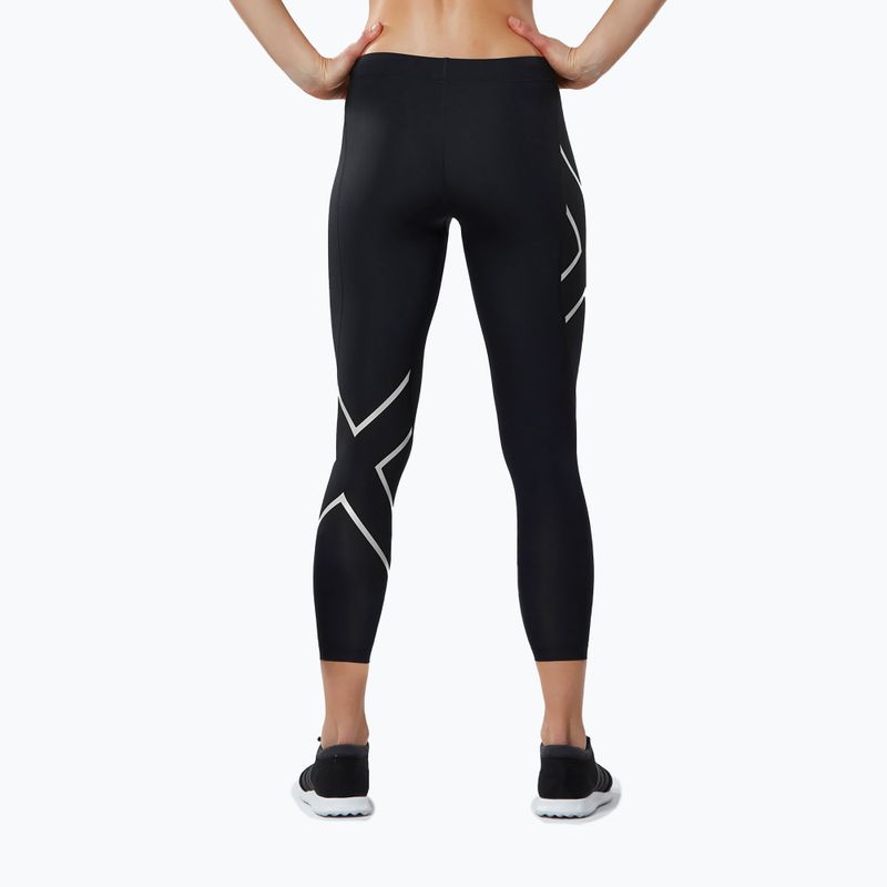 Moteriškos treniruočių tamprės 2XU Core Compression 7/8 black/silver 2