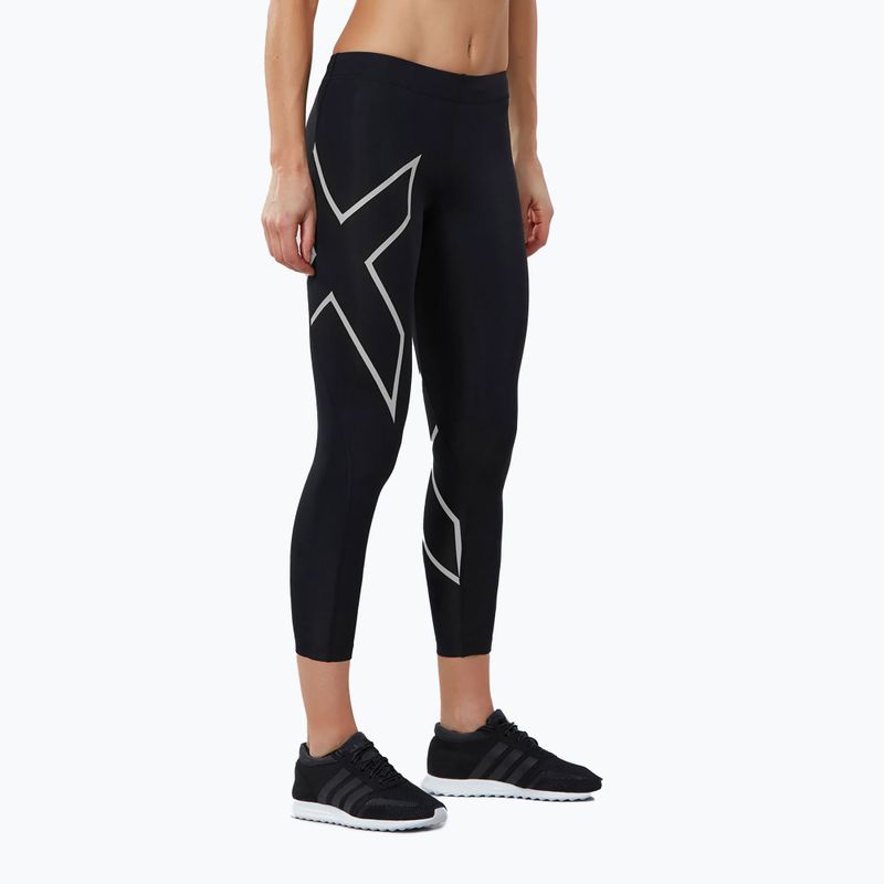 Moteriškos treniruočių tamprės 2XU Core Compression 7/8 black/silver 3