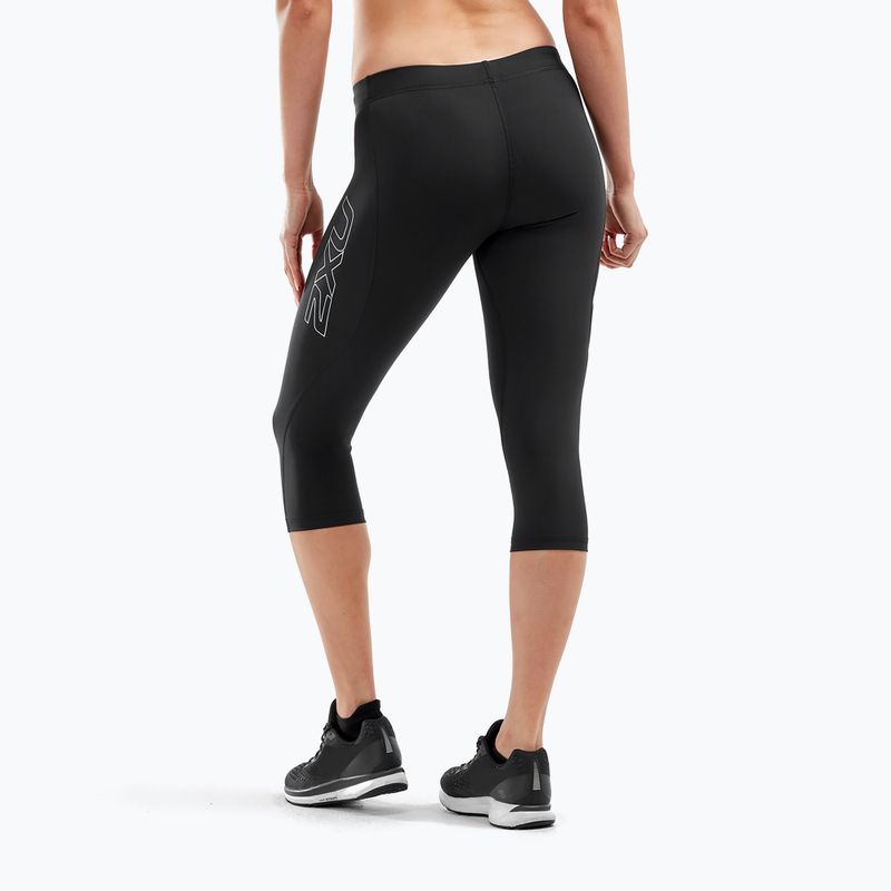 Moteriškos treniruočių tamprės 2XU Core Compression 3/4 black/silver 3