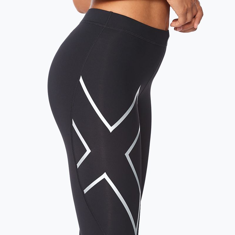 Moteriškos treniruočių tamprės 2XU Core Compression 3/4 black/silver 4