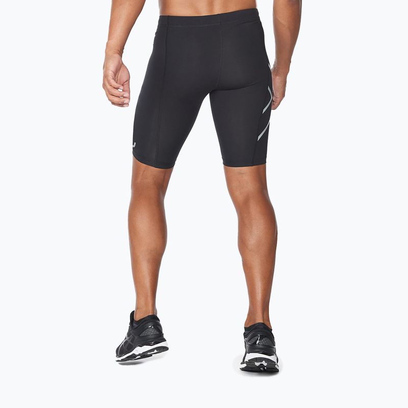 2XU Core Compression treniruočių šortai vyrams, juodi/sidabriniai 3