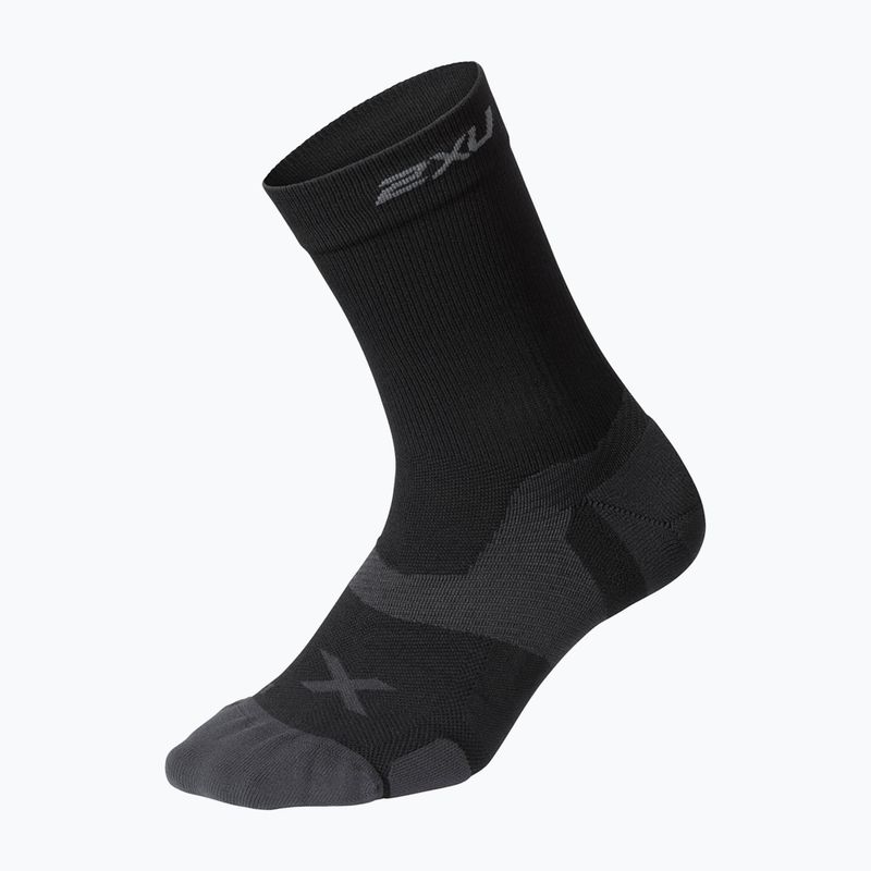 2XU Vectr Cushion Crew juodos/titano spalvos bėgimo kojinės