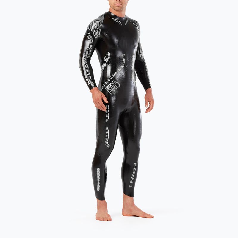 Vyriškas 2XU Propel PRO juodas/sidabrinis triatlono hidrokostiumas 2