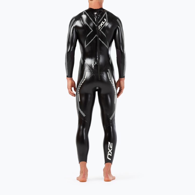 Vyriškas 2XU Propel PRO juodas/sidabrinis triatlono hidrokostiumas 3