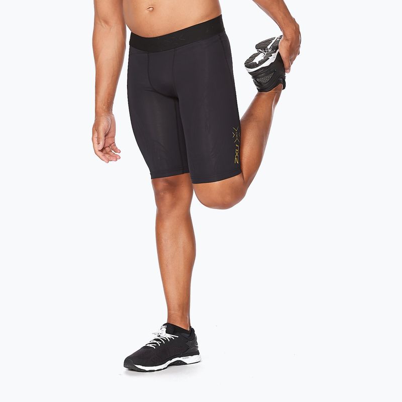 Vyriški 2XU Force Compression treniruočių šortai black/gold 2