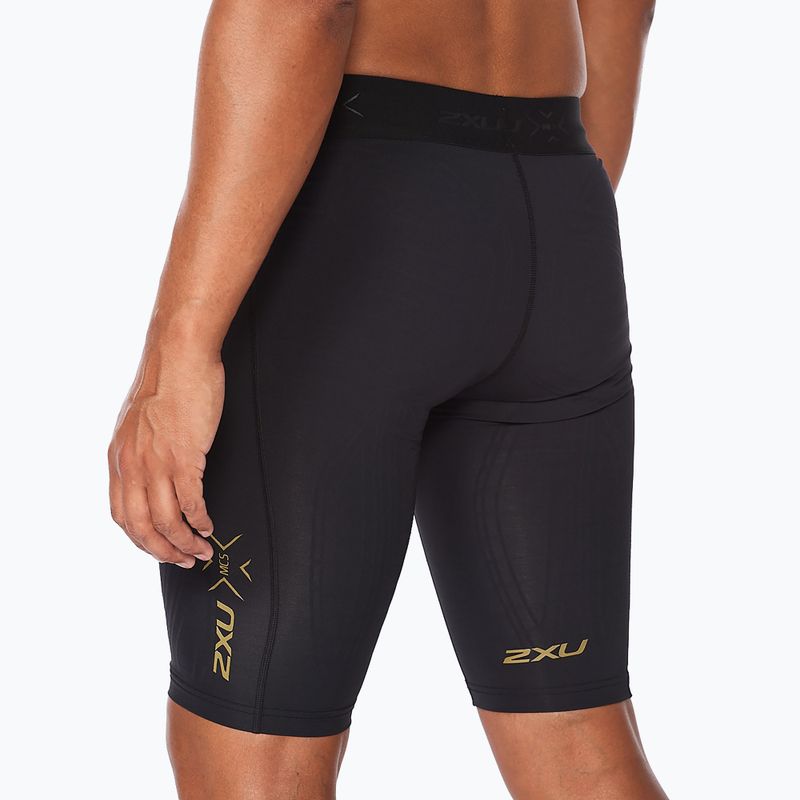 Vyriški 2XU Force Compression treniruočių šortai black/gold 4