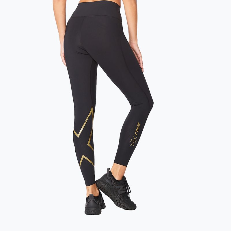 Moteriškos treniruočių kelnės 2XU Force Mid-Rise Compression black/gold 4