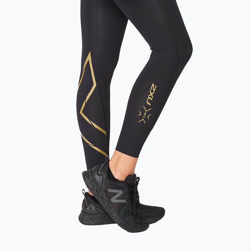 Moteriškos treniruočių kelnės 2XU Force Mid-Rise Compression black/gold 5