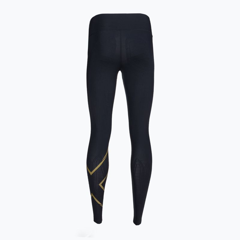 Moteriškos treniruočių kelnės 2XU Force Mid-Rise Compression black/gold 7