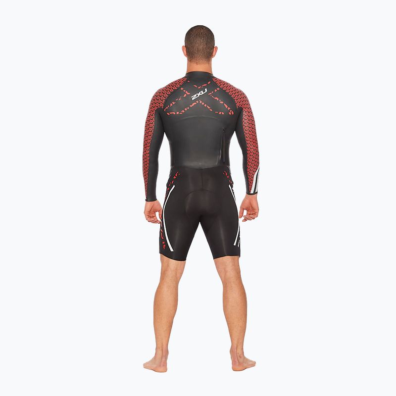 Vyriškas triatlono hidrokostiumas 2XU Swimrun PRO black/flame scarlet 10