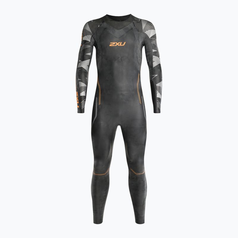 Vyriškas triatlono hidrokostiumas 2XU Propel 2 black/orange fizz 2